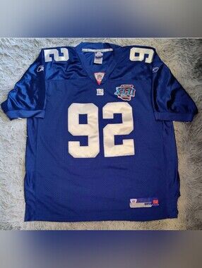 REEBOK NewYork Giants Michael Strahan SUPER BOWL stitched NFL Jersey Men’s Sz 50